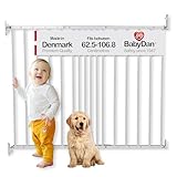 BabyDan MultiDan, 62,5-106,8 cm, Verlängerbares Treppenschutzgitter/Babygitter/Sicherheitsgitter, Metall, Weiß, Hergestellt in Dänemark - (Haustiergitter/Hundegitter)