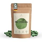 BIONUTRA® Bio Chlorella Tabletten – 1000 Presslinge à 250 mg, nach EU-ÖKO-Standard hergestellt, rückstandskontrolliert, ohne Zusätze, vegan, laktose- & glutenfrei, aus reinem Chlorella Bio Algenpulver