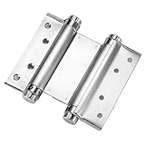 1 Stück Doppelfederscharnier – Zwei-Wege-Türscharnier aus Edelstahl mit automatischem Türschließmechanismus for Garagentore, Zäune und mehr(4inch)