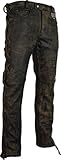 MDM Lederhose an den Seiten geschnürt in braun Bikerjeans Lederjeans Rockerhose Western Lederhose (34)