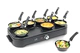 FRITEL Gourmet Wok Pancake GWP 2560 – Wok-Set/Pfannkuchenmaker – Party-Set – 1500 W – 8 x 15 cm – 1 bis 8 Personen + 8 Wok-Pfännchen & Spatel – PFAS-frei