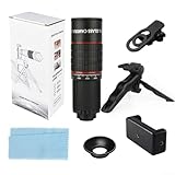 Sisinkal Handy Kamera Objektiv 22X Tele Zoom Objektiv mit Stativ HD Fotografie Zubehör für Smartphones Schwarz ABS Konstruktion Tragbare Reisegröße