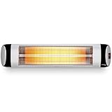 TROTEC Terassenheizstrahler Infrarot IR 2570 S – Heizleistung 850 W / 1650 W / 2500 W – Standgerät, Wandmontage, inkl. Fernbedienung, mit Timer-Funktion