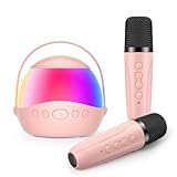 Stynice Karaoke Maschine Kinder mit 2 Kabellosen Karaoke Mikrofon Kinder - Geschenk für Mädchen 3+ Jahre Karaoke Anlage mit RGB-Lichtern und Stimmenverzerrer - Spielzeug ab 3+ Jahre Mädchen Jungen