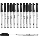 YISAN Permanent Marker Fein,Permanentstift Schwarz,12 Wasserfest Filzstifte,71525