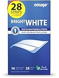 Onuge Bright White Teeth Whitening Strips – Bleaching-Strips zur Zahnaufhellung – Ohne Peroxid – 28 Streifen für 14 Tage