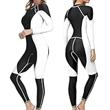 OMGear Tauchhaut für Damen und Herren, Schnorchelanzug, Ganzkörper-Badeanzug, schnelltrocknend, dünner Tauchanzug, UV-Schutz, Rashguard, langärmelig, Bademode, Schwimmen, Kajakfahren, Schnorcheln