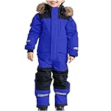 Skioverall Unisex Kinder Winddicht mit Kapuze Schneeanzug Wasserdicht Atmungsaktiv Winteranzug Verdickt Warm Schneeoverall (DE/NL/SE/PL, Alter, 4 Jahre, 5 Jahre, Regular, blau)