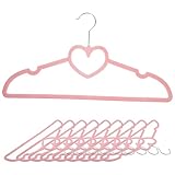 IOBIDDYS 10 STK rutschfeste Kleiderbügel aus Robustem Kunststoff mit Drehbarem Haken Herzförmig für Hemden Jacken Kleider Hosen Bunte Garderobenbügel für Erwachsene