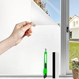 HOMTOL Sichtschutzfolie Fenster Milchglasfolie, 30x200cm Folie Fenster Sichtschutz, Statische Fensterfolie Milchglas, Anti-UV Fensterfolie Badezimmer, Milchfolie Selbstklebend für Zuhause Büro