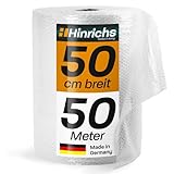 Hinrichs Luftpolsterfolie Rolle 50m x 50 cm - Ideal für Versand, Verpackung und Umzug - 100% recyclingfähig - Bubble Wrap als Verpackungsmaterial - Noppenfolie - Polstermaterial