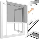 tectake® Fliegengitter Rollo, Moskitonetz Fenster, Fliegenvorhang, Fensterschutz Jalousie, Mückengitter gegen Fliegen, Insektennetz, Insektenschutz Fenster - weiß, 90x160 cm