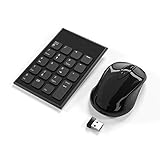 Kabellose Nummernblock und Maus Kombination, Yeemie Pro 2.4G tragbarer, ultraflacher USB-Ziffernblock und Maus für Laptop Desktop PC und Notebook– nur EIN USB Empfänger