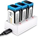 9V Blockbatterie Akku, Keenstone 3 Stück 800mAh Wiederaufladbare Lithium Akku, USB Ladekabel 9 Volt Akku für Rauchmelder Feuermelder Warnmelder Multimeter Besuche den Keenstone-Store