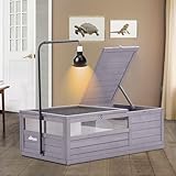 Aivituvin Schildkrötenhaus aus Holz, für drinnen und draußen, für Reptilien