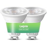 Lepro Energieklasse A GU10 LED Warmweiss, 2W 2700K Warmweiß 360 LM, Nicht Dimmbar Reflektorlampe, Energiesparendes GU 10 LED Leuchtmittel, 38° Abstrahlwinkel für Wohnzimmer, Küche, 2 Stück