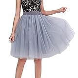 Frauen Karneval Mädchen Mesh Tutu Kleider für Mädchen Erwachsene Tutu Röcke Tanzrock Bubble Rock geschichtet 1950er Vintage Tüll Robe Tutu Erwachsenenkleid Tutu Kleid Erwachsene Regenbogen Tutu, grau,