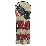 Golfschlägerhaube, Motiv: Flagge der USA und Lady Liberty, wasserdicht, mit Nummernschildern für Fahrer und Fairway-Hölzer