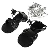 LOORGVEL Manuelle Rasenbelüfter Schuhe mit Verstellbaren Gurten Strapazierfähige Grasspikes Einfache Effektive Bodenbelüftung für Garten und Rasenpflege Langlebige Nagelschuhe für Gesunden