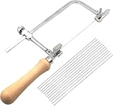 lrgnixs Juweliersäge, Schmucksäge Metallsäge Bogensäge, Handsäge Verstellbare Laubsäge mit 12 Laubsägeblätter, Dekupiersäge Drahtsäge Für Feinbearbeitung Von Holz Metall Und Schmuck