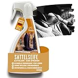 Sattelseife Lederfett farblos I Lederpflege für Glattleder - Pflege Sattel Lederstiefel Trense Ledercouch Auto Sofa Schuhe l Lederbalsam zum Sprühen - Pflegen & Schutz von Leder - Lederreiniger 500ml