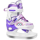Fitense Eiskunstlauf Schlittschuhe Kinder, 4 Größen Verstellbare Schlittschuhe Mädchen, Schlittschuhe für Kinder Jugendliche, Eislauf Schlittschuhe Push, Anfängerinnen