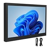 Enlybee 10 Zoll Tragbarer Monitor, HD 1024 x 600 externes Display mit zwei Lautsprechern, USB-Kopfhörer-Schnittstelle, für Laptop, Gaming, Multimedia