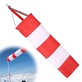 ertlutw 1 Stück Windsack für Draußen, Windmesssocke, Windhose Garten 60cm, Wetterfahne, Windanzeiger, Windsack mit Reflektierendem Gürtel, Witterungsbeständig, Rip-Stop, für Windmessungen Im Freien