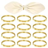Nogeqi 12 Stück Metall Serviettenringe Gold, Elegante Serviettenringe Weihnachten Serviettenringe Boho Runder Serviettenring Gold für Hochzeitsfeier Abendessen Jubiläum Tischdekoration