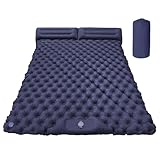 Doppel-Isomatte – Doppel-Isomatte, Outdoor-Bett, selbstaufblasende Schaumstoffmatratze, integriertes Fußpumpen-Design, leichte Faltbare Matte, kompaktes Kissen für Rucksackreisen, Wandern