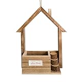 Vogelfutterstation aus Holz – Vogelhaus, Zedern-Futterspender für den Außenbereich, einfache Befüllung von oben, Vogelfutterstation für große Vögel, Garten, Hof, Terrasse, Rasen