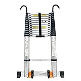 Teleskopleiter 8m/7m/6m/5m/4m/3m/2m mit Dachhaken, Aluminium-Verlängerungen für den Außenbereich im Dachboden Wohnmobil Traglast 150 kg (Size : 5.5m/18ft) Um Glück zu verfolgen