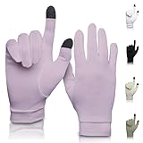 A TOUCH OF Silk Unterziehhandschuhe aus Reiner Seide | Weich & bequem | Touchscreen-fähige Thermohandschuhe | Natürlich | Unisex | Waschbeutel inklusive (Rosa, Mittel)