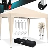 KESSER® Pavillon 3x3m | inkl. Tasche | Pop-Up Klicksystem | wasserdicht | UV-Schutz 50+ | Faltpavillon | Gartenpavillon | Gartenzelt | Partyzelt | Metall-Verstrebungen | Beige
