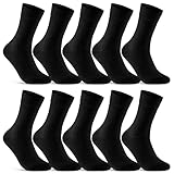 10 Paar Socken Herren Damen Schwarz Business Socken Baumwolle 70201T (Schwarz 39-42)