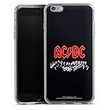Silikon Hülle kompatibel mit Apple iPhone 6 Plus Case transparent Handyhülle ACDC Band Logo