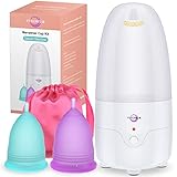 YTYOMUR Menstruationstassen-Dampfsterilisator mit 2 wiederverwendbaren Menstruationstassen, Periodentassen-Reiniger-Waschset