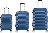 Boleedy 3tlg Hartschalenkofferset Kofferset, (55/66/76CM), Erweiterbare Kapazität, Eckenschutz Handgepäck Koffer, 360°drehbare, Leise Doppelräder & Teleskopgriff, Handgepäcktauglich (Blau)