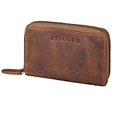 STILORD 'Luxor' Premium Kreditkarten-Etui Echt-Leder Für Herren und Damen - Vintage Leder-Portemonnaie für Herren Damen mit RFID Schutz - Moderne Geldbörse mit Münzfach, Farbe:mittel - braun