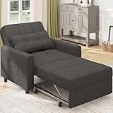 Bealife Relaxsessel, Schlafsessel mit Verstellbarer Rückenlehne, Fernsehsessel, Klappbares Schlafsofa, Relaxsessel fürs Wohnzimmer,Schlafzimmer(Dunkelgrau)