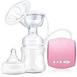 SunTop Elektrische Milchpumpe, Muttermilchpumpe, Wiederaufladbare Brustpumpe. 2 Modi 9 Saugstufen, BPA-frei, Anti-Rückfluss-Design