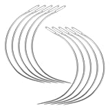 Generisch 100St Spiralnadel nähwerkzeug gebogene nadeln strapazierfähige Nähnadeln Hakennadeln zum Nähen von Polstern Quiltnadeln zum Handquilten Haarnadel zum Flechten Webnadeln PP Silver