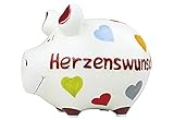 KCG Keramik Sparschwein HERZENSWUNSCH ca. 12.5 cm x9 cm