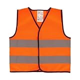 First Aid Only Kinder Warnweste 4-5 Jahre Orange | Kinderwarnweste Größe 110/116 | TÜV-geprüfte Sicherheitsweste für Auto, Fahrrad, Schulweg | Reflektorweste in Signal-Orange | P-91914 ORANGE 00