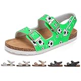 Torotto Sandalen Mädchen Jungen Mit Kork Sandals Kinder Pantoffeln Riemen Verstellbare Schnalle Rutschfeste Mit Klettverschluss Sandaletten für Drinnen und Draußen(Fußbälle, 31EU)