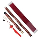 Bambusflöte mit C-Taste, Dizi-Instrumentflöten-Set 26,4 x 1,1 Zoll glänzend mit chinesischer Knotenflötenbox für die Notenprüfung für Anfänger für die Aufführung