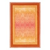 Bassetti Granfoulard Plaid Kerala O1 orange 135x190 cm, luxuriöse Wohndecke aus 100% mercerisierter Baumwolle, weiche Tagesdecke, kuschelig leicht, hautsympathisch, pflegeleicht