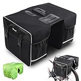 West Biking Fahrradtasche Doppeltasche Gepäckträger Tasche, 30L wasserdichte Große Packtaschen, Rücksitz-Kofferraumtasche mit Gurt, Reißfeste Gepäcktasche für Pendlergepäckträger mit Regenschutz
