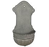zeitzone Wandbrunnen Eisen Grau Wand-Pflanzgefäß Wandtopf Antik-Stil Vintage 47cm