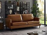 Ledersofa 3-Sitzer - Braun - COMRY